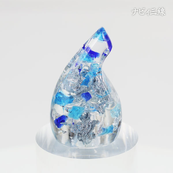 琉球ガラス入りバチ(青) 画像2